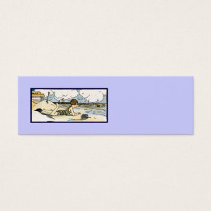 Child on Beach Vintage Art
