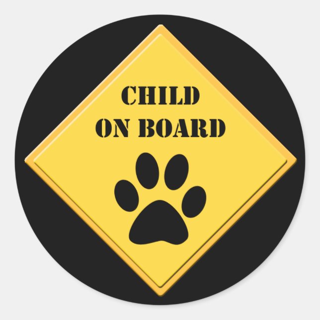 Child on board dog car sticker sheet (Front)