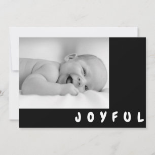 Child Photo Black Joyful Holiday Card