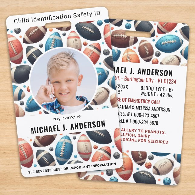 Child Photo Emergency ID Boys Kids Identification ID Badge (Creator Uploaded)
