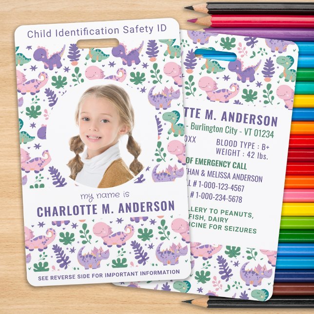 Child Photo Emergency ID Cute Kids Identification Badge (Creator Uploaded)