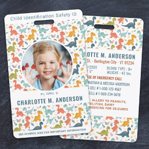 Child Photo Emergency ID Kids Identification ID Badge
