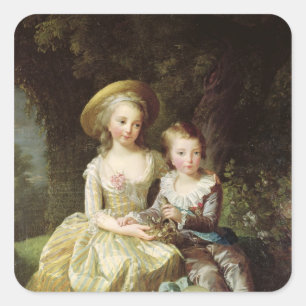 Child portraits of Marie-Therese-Charlotte Square Sticker