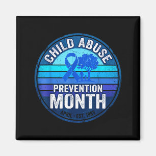 Child prevention month blue ribbon awareness magnet