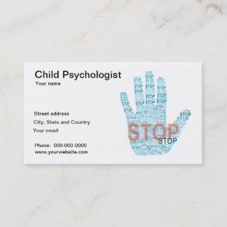 Child psychologist business card