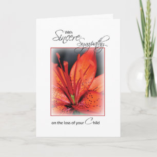 Child, Red Flower Sympathy Card