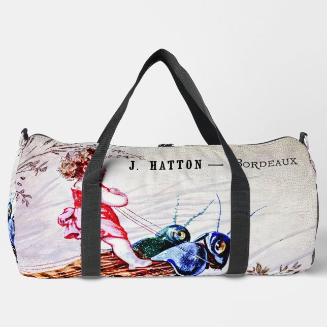 Child Riding Grasshoppers Duffle Bag (Front)