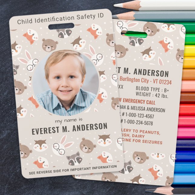 Child Safety Emergency Kids Photo Identification ID Badge (Creator Uploaded)