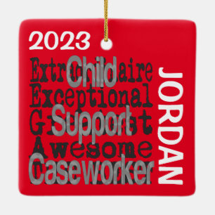 Child Support Caseworker Extraordinaire CUSTOM Ceramic Ornament
