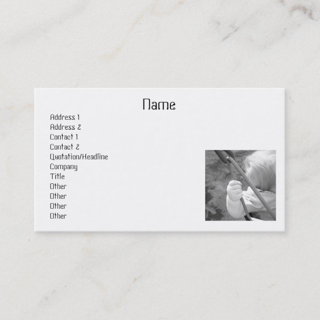 Child Swinging Business Card (Front)