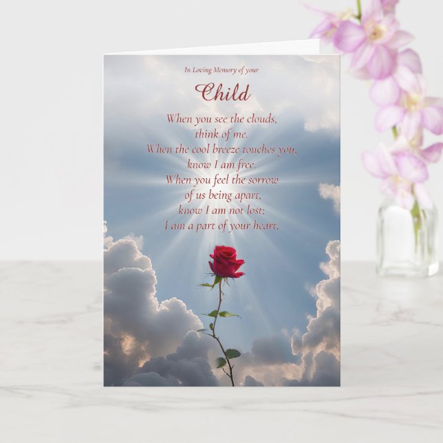 Child Sympathy Loss of Child Spiritual Condolences Card (Orchid)