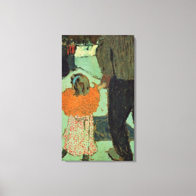 Child wearing a red scarf, c. 1891 canvas print (Front)