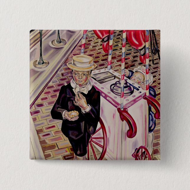 Child with an Ice Cream 15 Cm Square Badge (Front)