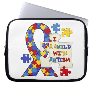 Child With Autism Awareness Ribbon Laptop Sleeve