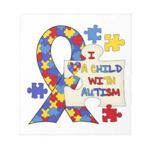Child With Autism Awareness Ribbon Notepad