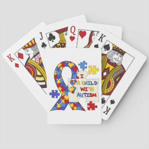 Child With Autism Awareness Ribbon Playing Cards