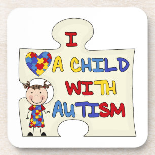 Child WIth Autism Brunette Girl 2 Coaster