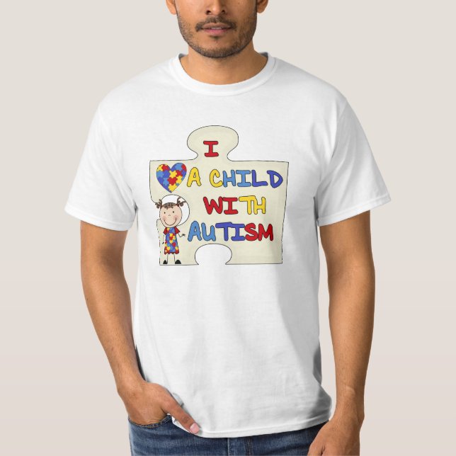 Child WIth Autism Brunette Girl 2 T-Shirt (Front)