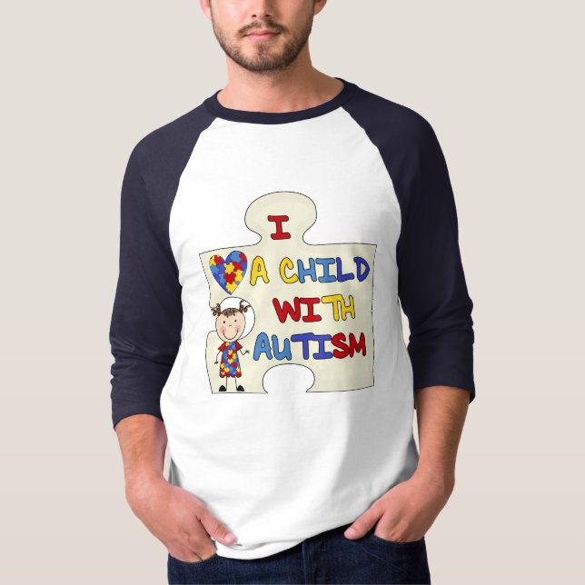 Child WIth Autism Brunette Girl 2 T-Shirt (Front)