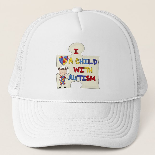 Child WIth Autism Brunette Girl 2 Trucker Hat (Front)
