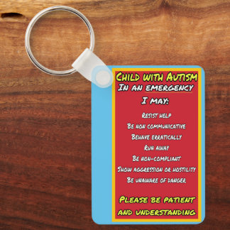 Child with Autism Emergency Key Ring