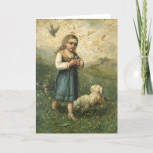 Child with Birds and Dog - Edward Bannister Card