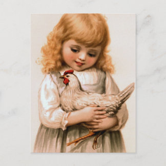 Child with Chicken Postcard