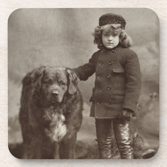 Child With Dog, C1885 Coaster (Front)