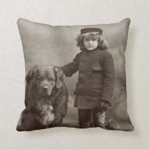 Child With Dog, C1885 Cushion