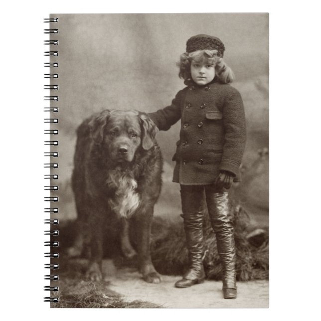 Child With Dog, C1885 Spiral Notebook (Front)