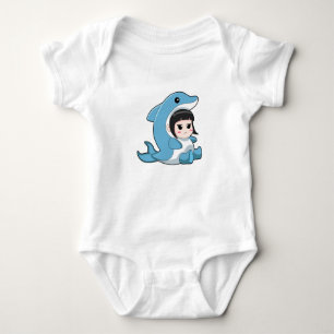 Child with Dolphin Costume Baby Bodysuit