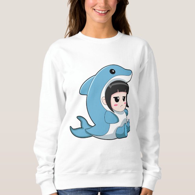 Child with Dolphin Costume Sweatshirt (Front)