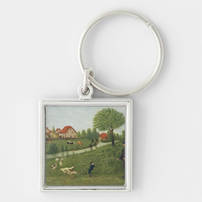 Child with Geese Key Ring (Front)
