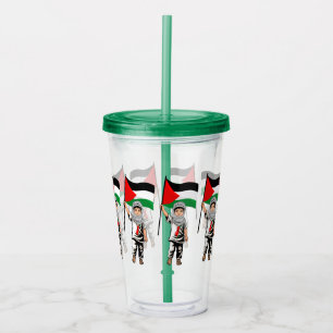 Child with Keffiyeh Palestine Flag Acrylic Tumbler