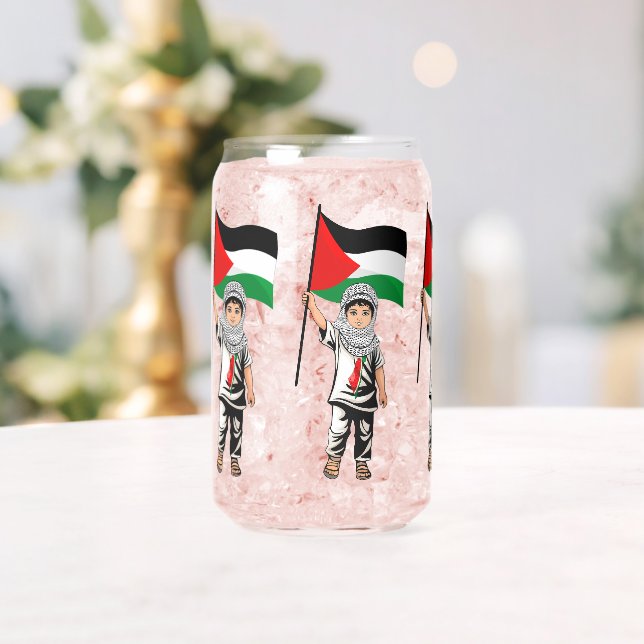 Child with Keffiyeh Palestine Flag  Can Glass (Insitu (Wedding))
