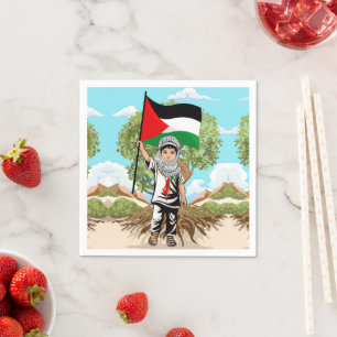 Child with Keffiyeh Palestine Flag Napkin