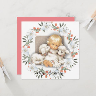 Child with lamb  - Batism  Invitation