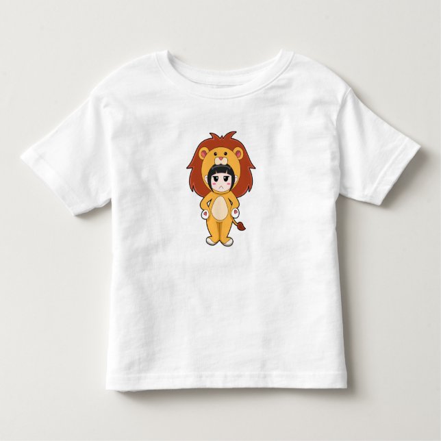 Child with Lion Costume Toddler T-Shirt (Front)