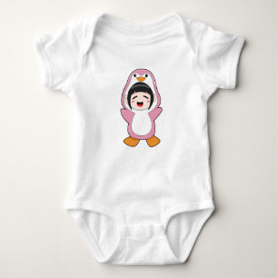 Child with Penguin Costume Baby Bodysuit