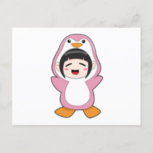 Child with Penguin Costume Postcard
