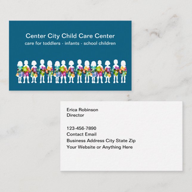 Childcare Center Theme Business Cards  (Front/Back)