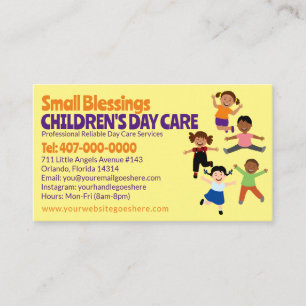 Childcare Daycare Babysitting Services Business Ca Card