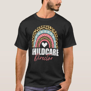Childcare Director Rainbow Leopard 100th Day Of Sc T-Shirt