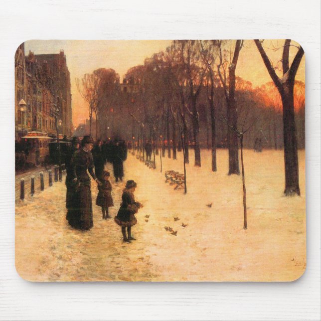 Childe Hassam - Boston in everyday twilight Mouse Pad (Front)