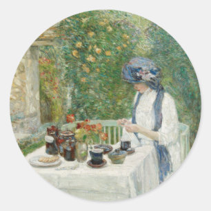 Childe Hassam - French Tea Garden Classic Round Sticker