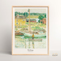 Childe Hassam Oyster Sloop, Cos Cob Art Print