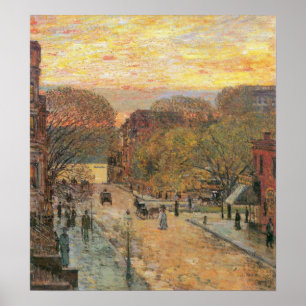 Childe Hassam-West 78th Street in Spring Poster