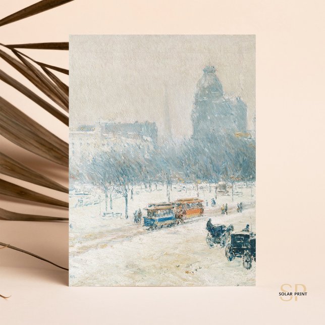 Childe Hassam Winter in Union Square Painting Art  Postcard (Creator Uploaded)