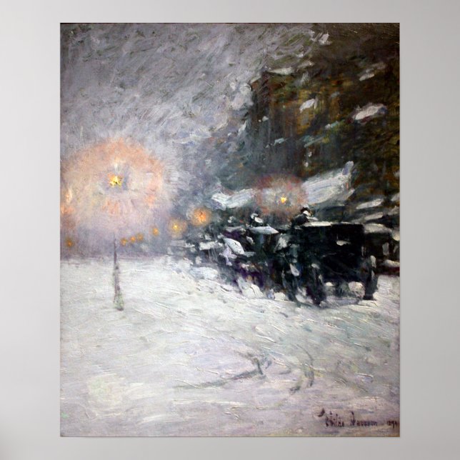 Childe Hassam Winter, Midnight Poster (Front)