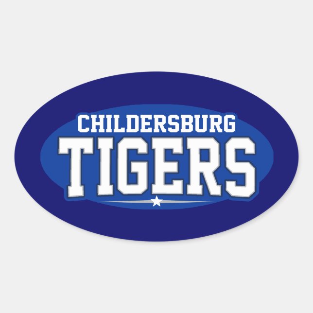 Childersburg High School; Tigers Oval Sticker (Front)